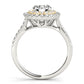 Single Row Double Halo Engagement Ring