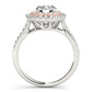 Single Row Double Halo Engagement Ring