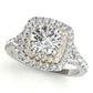 Double Halo Round Split-Shank Engagement Ring