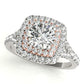 Double Halo Round Split-Shank Engagement Ring