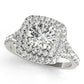 Double Halo Round Split-Shank Engagement Ring