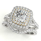 Double Halo Round Split-Shank Engagement Ring