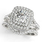 Double Halo Round Split-Shank Engagement Ring