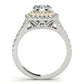 Double Halo Round Split-Shank Engagement Ring