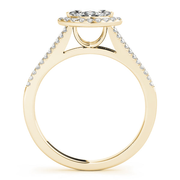 Multirow Marquise Halo Engagement Rings