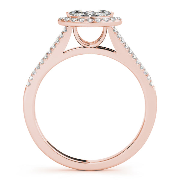 Multirow Marquise Halo Engagement Rings