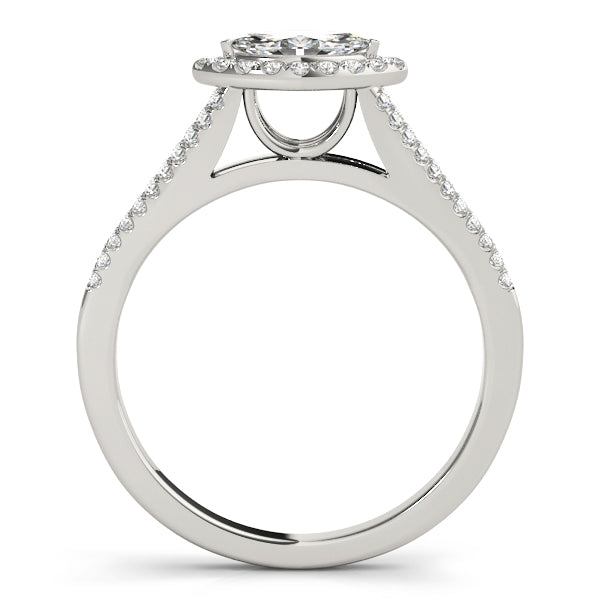 Multirow Marquise Halo Engagement Rings