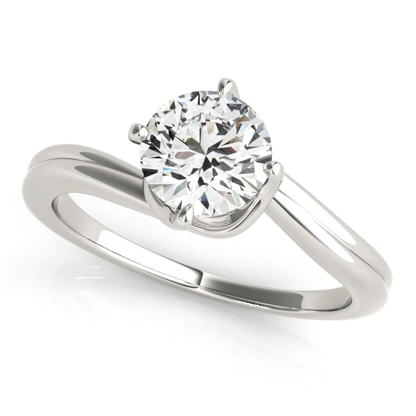 Round Solitaire Bypass Engagement Ring