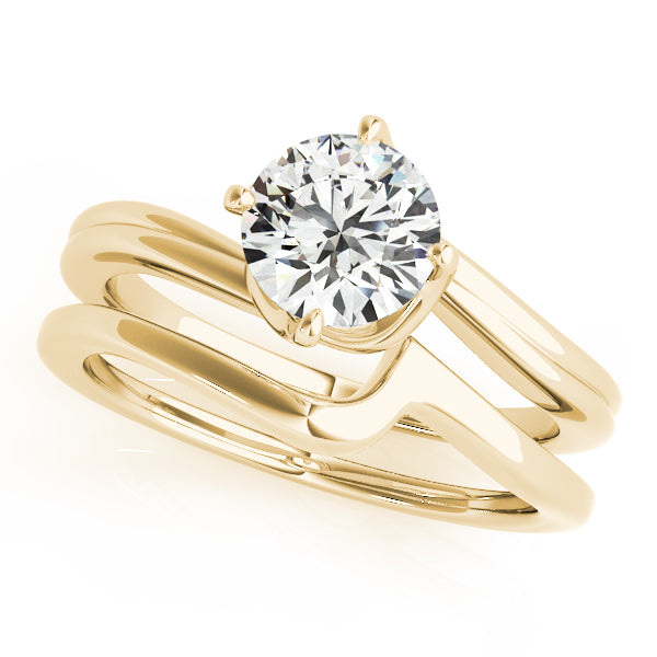 Round Solitaire Bypass Engagement Ring
