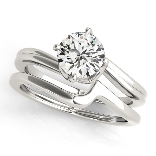 Round Solitaire Bypass Engagement Ring