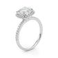 Single Row Cushion Halo Engagement Ring