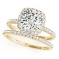 Single Row Cushion Halo Engagement Ring