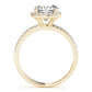 Single Row Cushion Halo Engagement Ring