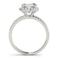 Single Row Cushion Halo Engagement Ring