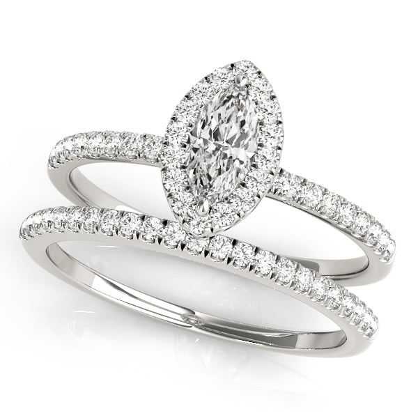 Marquise Halo Engagement Ring