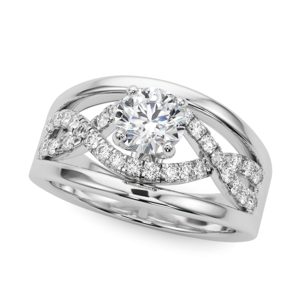Infinity Twisted Shank Engagement Ring
