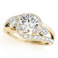 Bypass Swirl Halo Engagement Ring