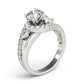 Bypass Swirl Halo Engagement Ring