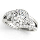 Bypass Swirl Halo Engagement Ring