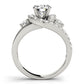 Bypass Swirl Halo Engagement Ring