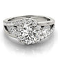 Bypass Swirl Halo Engagement Ring