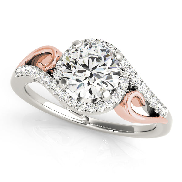 Swirl Halo Engagement Ring
