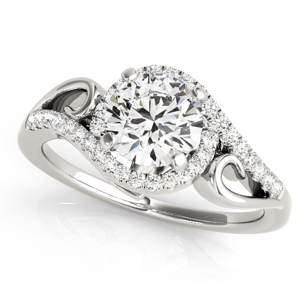 Swirl Halo Engagement Ring