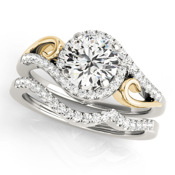 Swirl Halo Engagement Ring