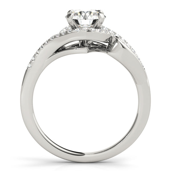 Swirl Halo Engagement Ring