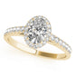 Oval Halo Single Row Engagement Ring