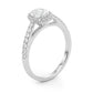 Oval Halo Single Row Engagement Ring