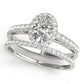 Oval Halo Single Row Engagement Ring