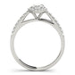 Oval Halo Single Row Engagement Ring