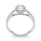 Oval Halo Single Row Engagement Ring