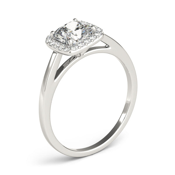 Cushion Shape Cathedral Halo Engagement Ring