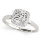 Cushion Shape Cathedral Halo Engagement Ring