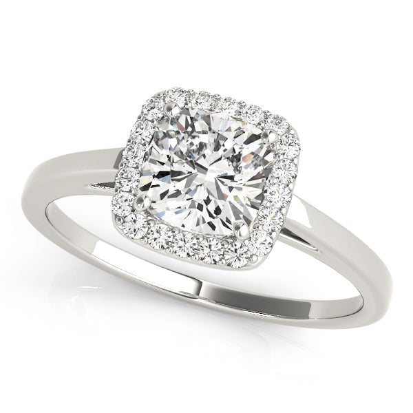 Cushion Shape Cathedral Halo Engagement Ring