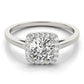 Cushion Shape Cathedral Halo Engagement Ring