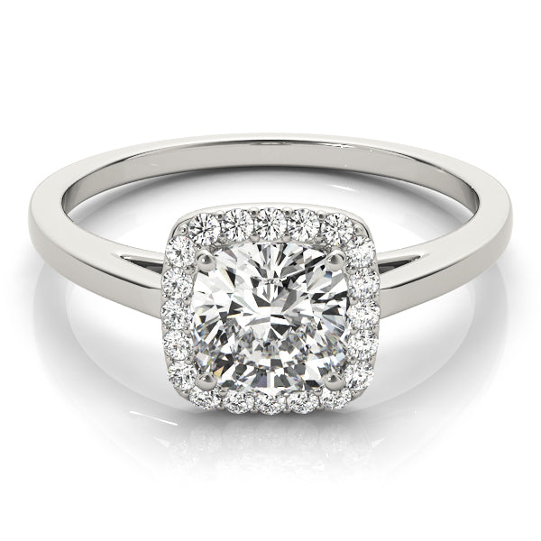 Cushion Shape Cathedral Halo Engagement Ring