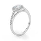 Single Row Square or Cushion Halo Engagement Ring