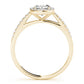 Single Row Square or Cushion Halo Engagement Ring