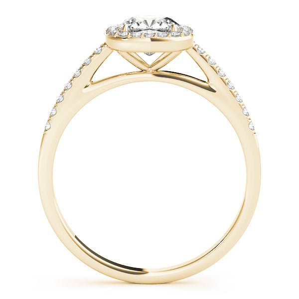 Single Row Square or Cushion Halo Engagement Ring