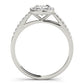 Single Row Square or Cushion Halo Engagement Ring