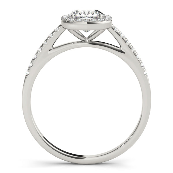 Single Row Square or Cushion Halo Engagement Ring
