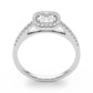 Single Row Square or Cushion Halo Engagement Ring