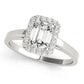 Halo Emerald Cut Engagement Ring