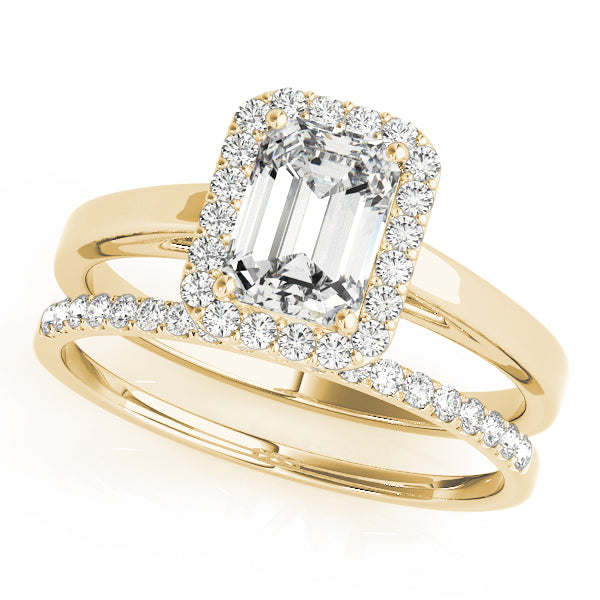 Halo Emerald Cut Engagement Ring