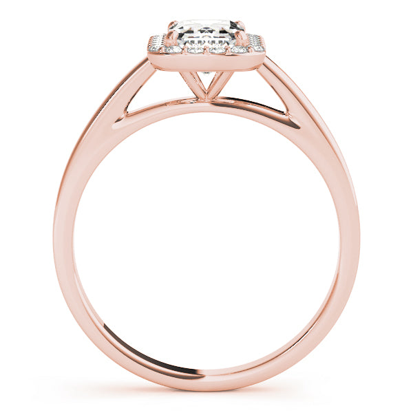 Halo Emerald Cut Engagement Ring