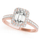Emerald Cut Halo Engagement Ring
