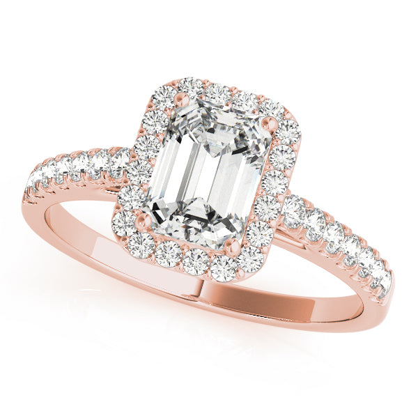 Emerald Cut Halo Engagement Ring